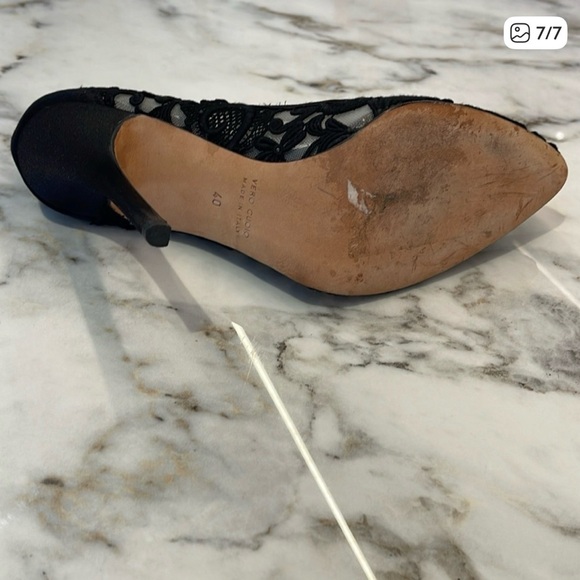 Oscar de la Renta Black Lace Tie Pumps | Made in Italy | Size 40 - Picture 8 of 8